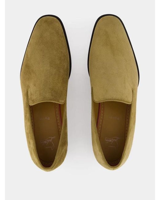 Christian Louboutin Green Danny Flex Suede Loafers for men