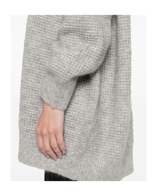 Fabiana Filippi Gray Long-Sleeved Sweater Cardigan
