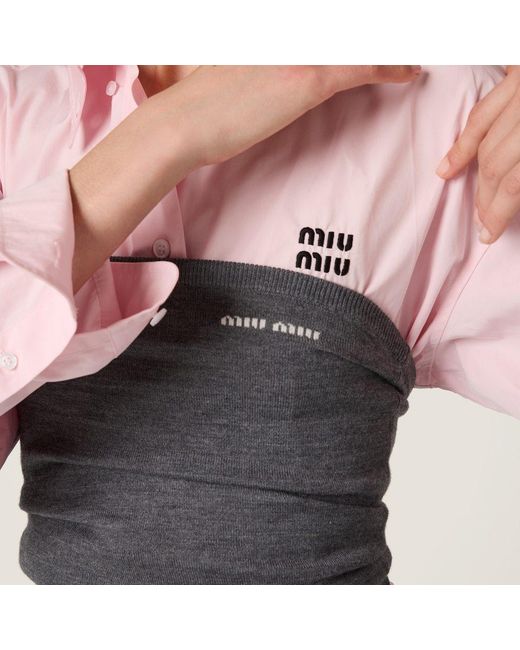 Miu Miu Gray Wool Top