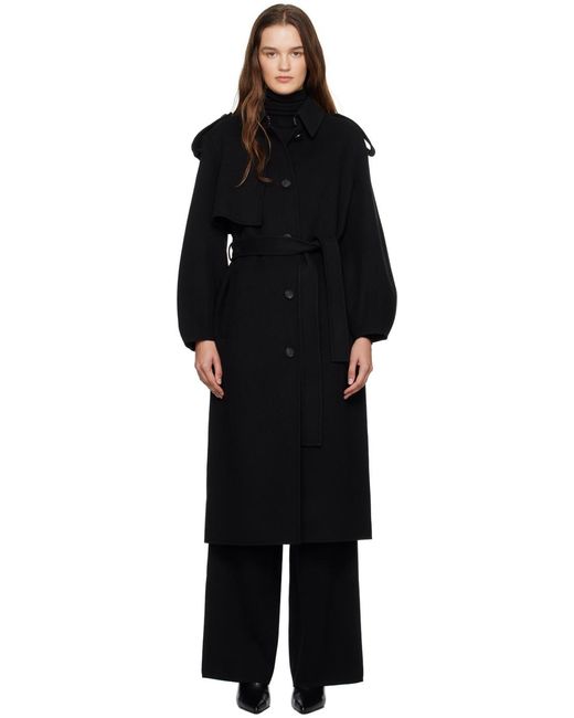 Mackage Black Lapel Long-Sleeved Coat