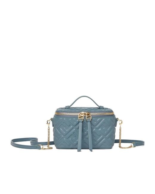 Fendi Blue Vanity Ff-Motif Mini Crossbody Bag