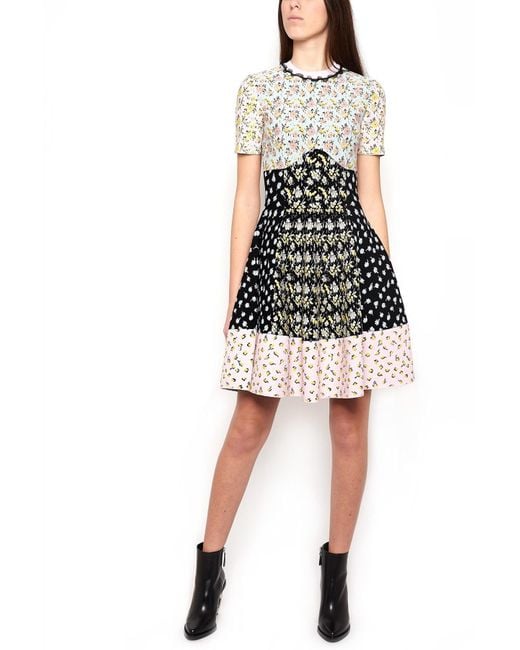 McQueen Multicolor Floral Printed Knitted Dress