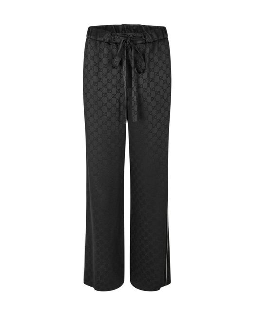 Gucci Black Logo Wide-Leg Track Pants
