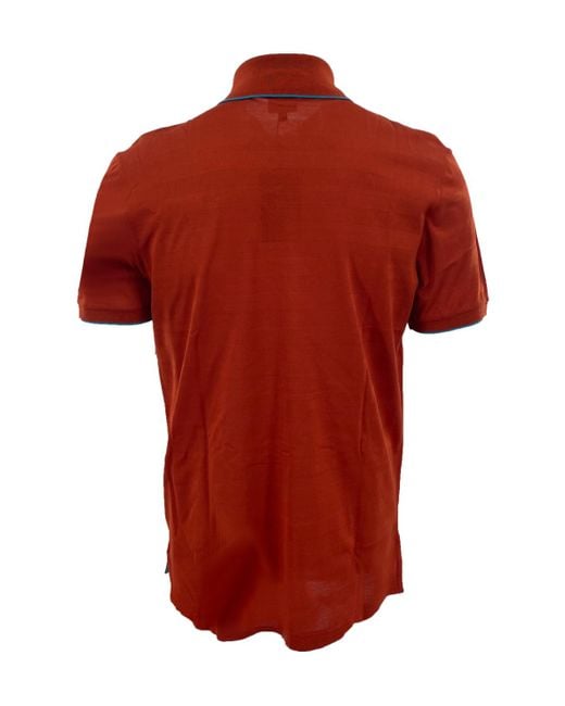 Dunhill Red Striped Short-Sleeved Polo Shirt for men