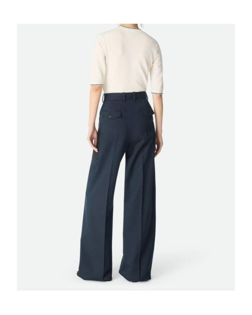 Bottega Veneta Blue Wide Leg Pants