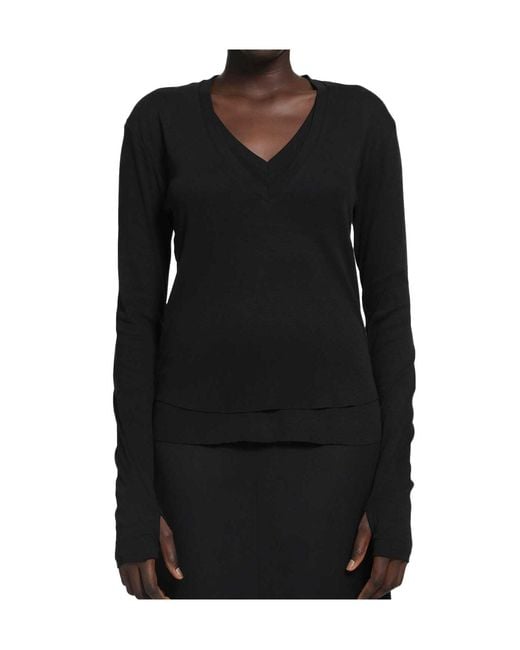 Thom Krom Black Long-Sleeve T-Shirt