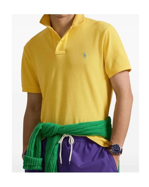 Polo Ralph Lauren Yellow Ribbed Polo Shirt for men