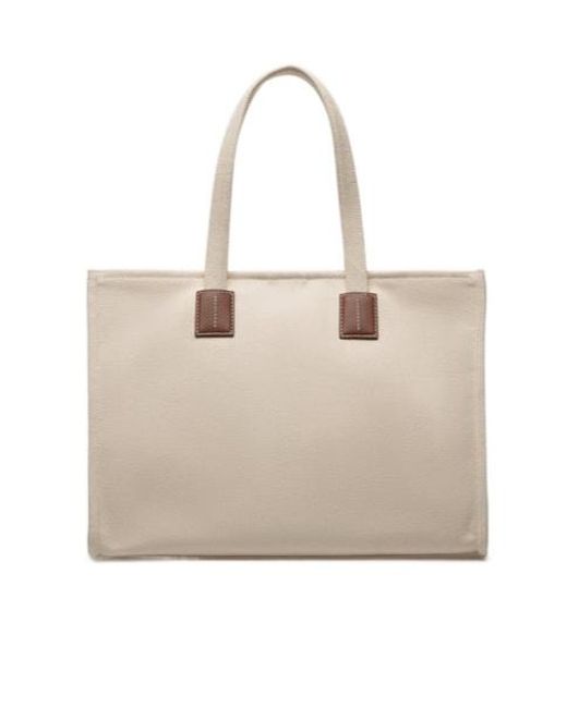 Bally Natural Akelei Logo Printed Top Handle Bag