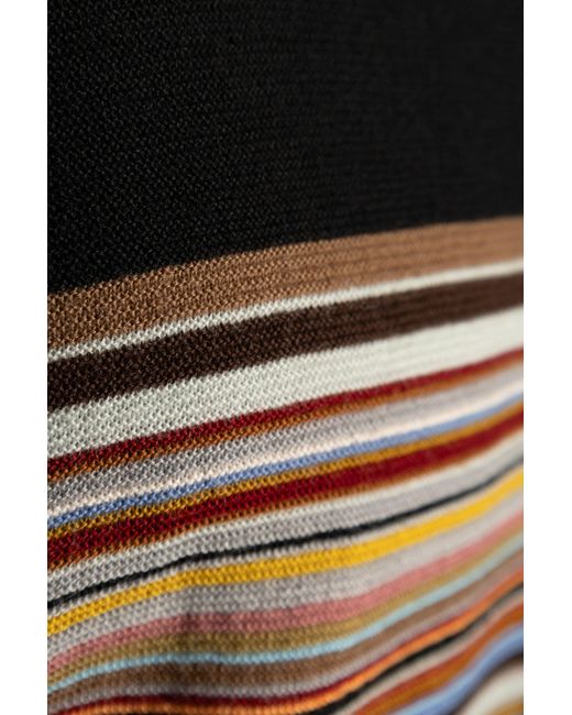 Paul Smith Black Striped Crewneck Knit Jumper for men