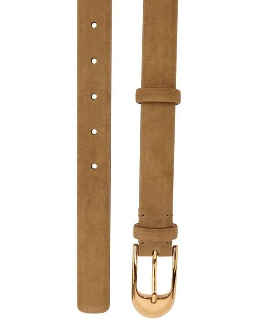 Khaite White Dome Suede Belt