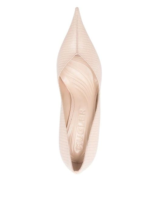 Mugler Pink 95Mm Fand-Heel Leather Pumps