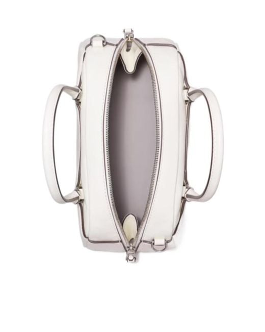 Tory Burch White Small Bowler Tote Bag