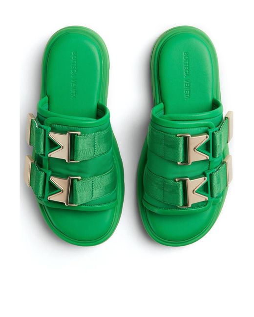 Bottega Veneta Green Flash Strappy Sandals