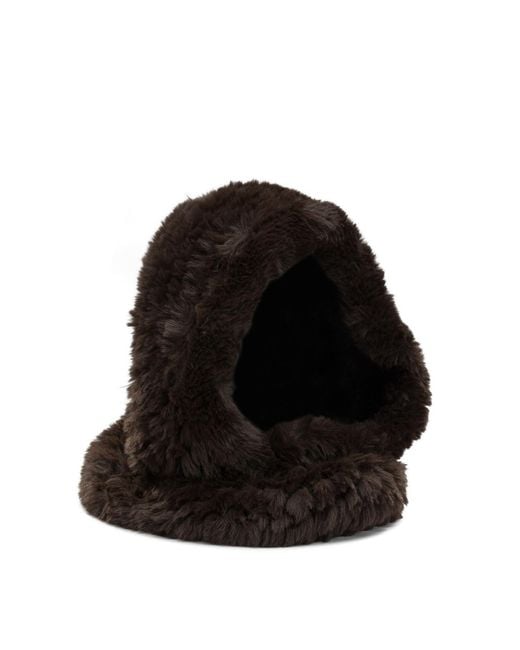 Pinko Black Fuzzy Pull-On Hat