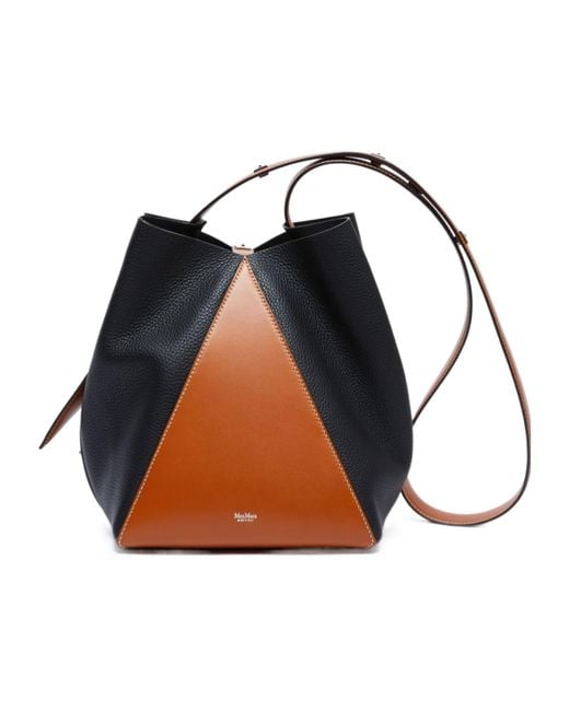 Max Mara Blue Medium Bucket Shoulder Bag