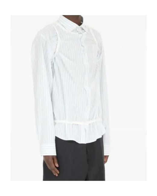 Maison Margiela White Stripe Tank Shirt for men