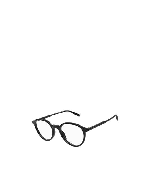 Montblanc White Eyewear Round Frame Glasses for men