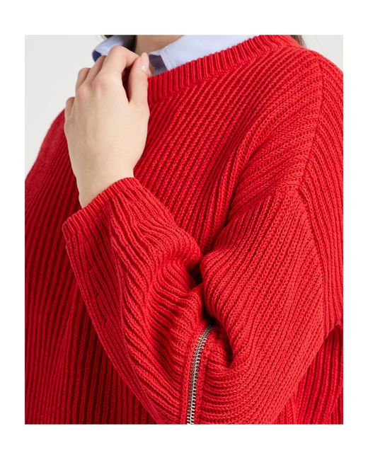 MAX&Co. Red Long Sleeve Crew Neck Sweater