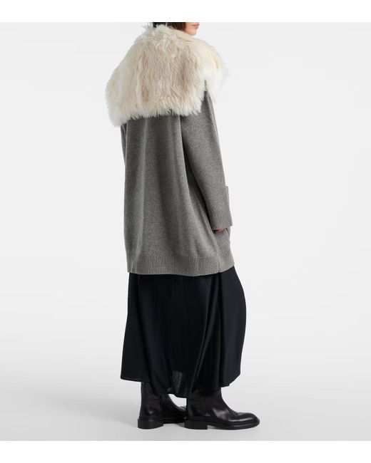 Jil Sander Gray Wool, Cotton, And Cashmere-Blend Cardigan