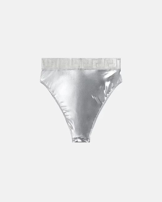 Versace Gray Metallic Bikini Bottoms