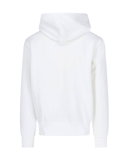 Polo Ralph Lauren White Logo Hooded Sweatshirt for men