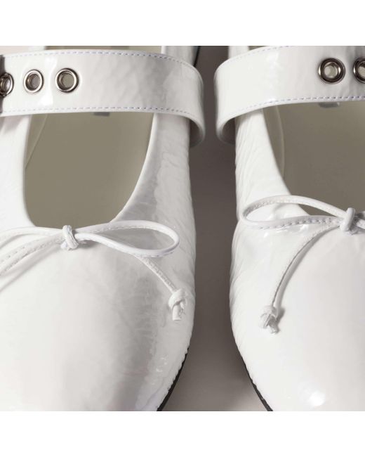 MIUMIU＊ナプラック バレリーナ White Miu Miu Naplak Ballerinas in White | Lyst