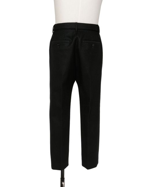 Sacai Black Belted Waist Straight Leg Trousers for men