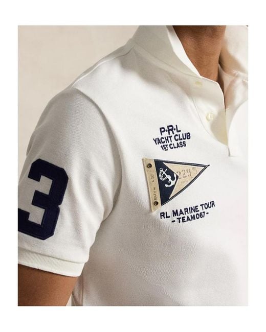 Polo Ralph Lauren White Custom Fit Logo Polo Shirt for men