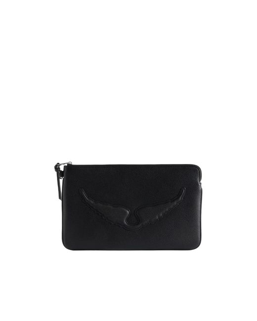 Zadig & Voltaire Black Angel Wings Pattern Wallet