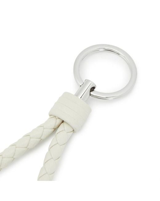 Bottega Veneta White Woven Design Key Chain