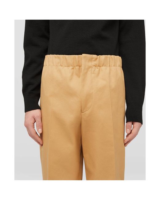 Jil Sander Natural Elasticated Waistband Trousers for men