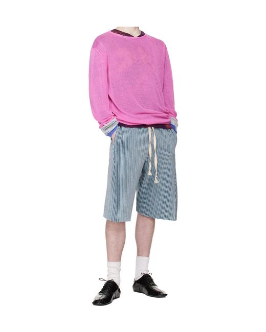 Edward Cuming Pink Limp Wrist Crew Neck Knit Sweater for men