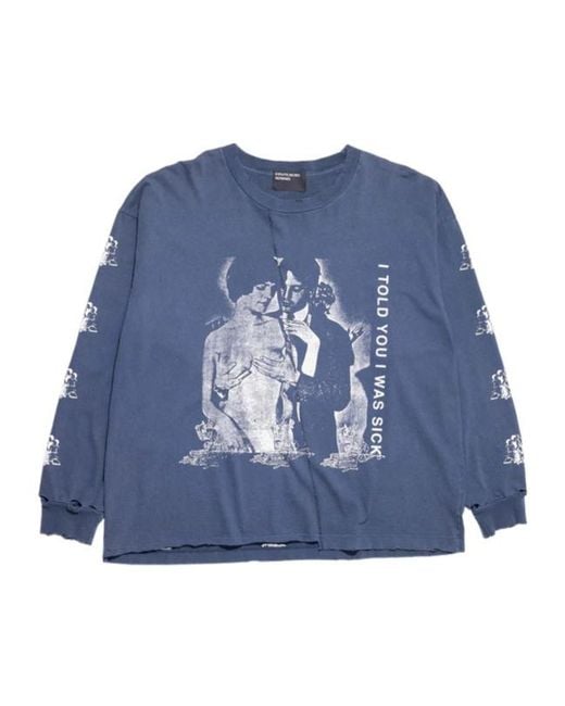 Enfants Riches Deprimes Blue Enfants Riches Déprimés Long-Sleeved Distressed T-Shirt for men