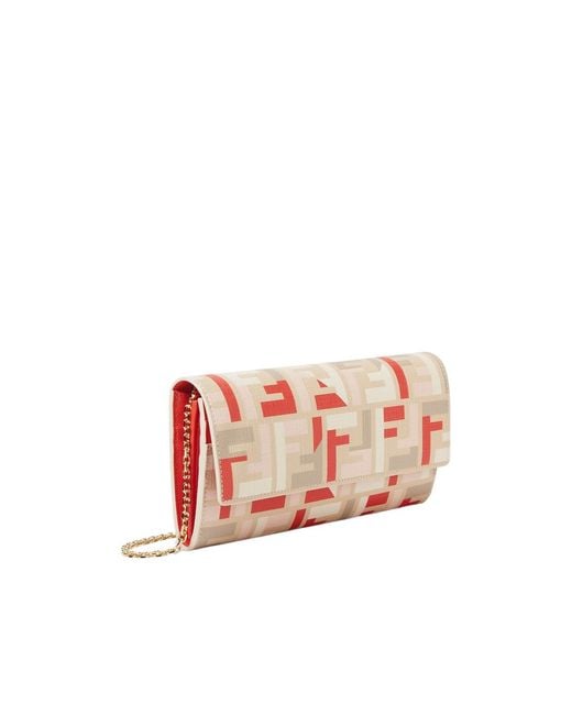 Fendi Pink Roma Chained Continental Wallet