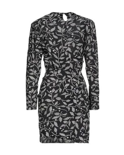 Isabel Marant Black Floral Printed Long-Sleeve Dress
