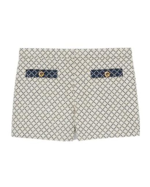 Gucci Gray Patterned Button-Detail Shorts