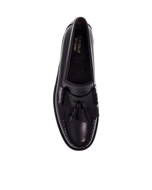 G.H.BASS Black Esther Kiltie Weejuns Tassel Detailed Loafers for men