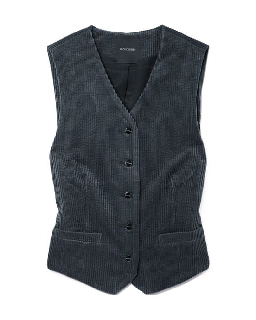 Goldsign Blue The Orten Cotton-Corduroy Vest