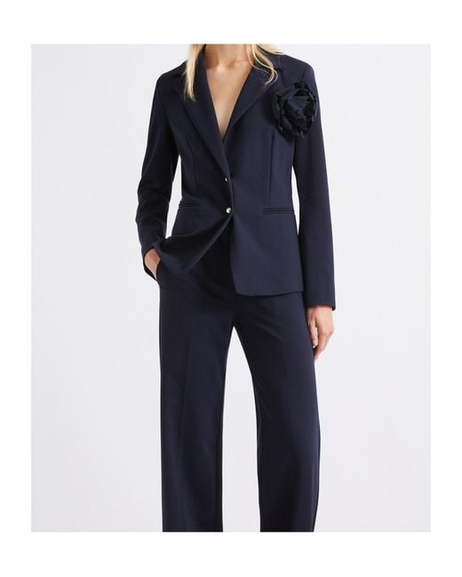 Marella Blue Slim-Fit Jersey Blazer