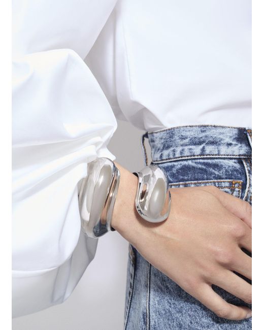 Alaïa White Sculptural Bracelet