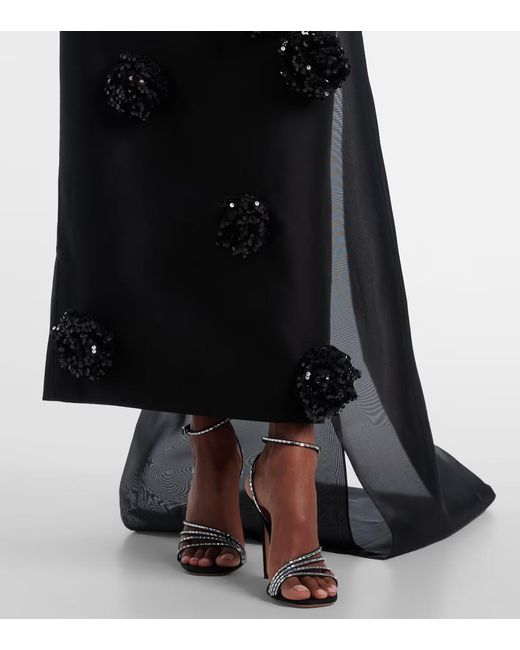 Leo Black Zayna Sequined Gown And Cape Set