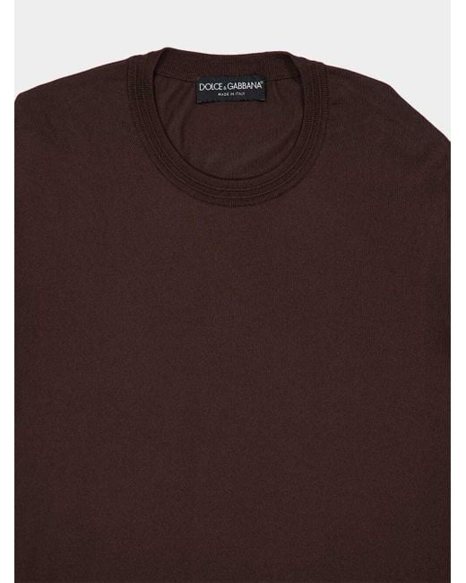 Dolce & Gabbana Brown Long Sleeved Crewneck Jumper for men