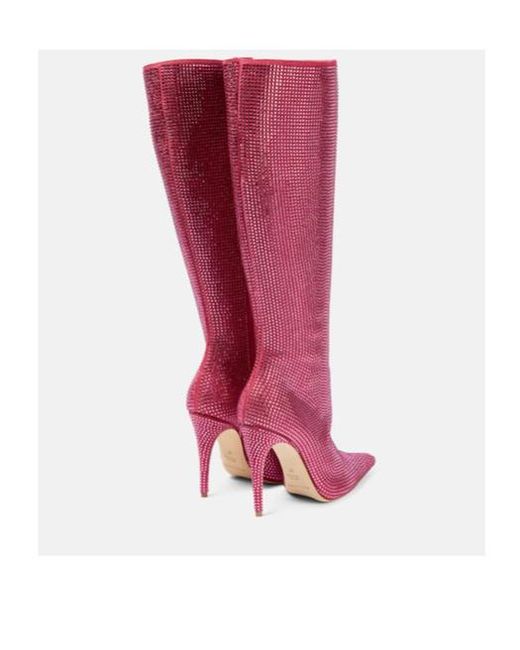 Magda Butrym Pink Embellished Leather Knee-High Boots