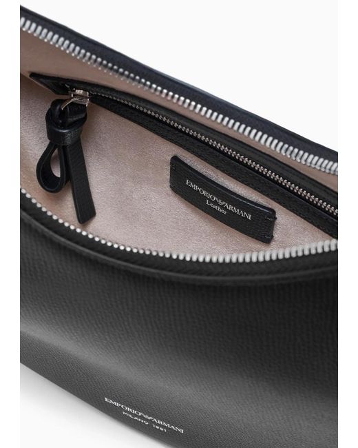 Emporio Armani Black 1981 Leather Crescent-Shape Shoulder Bag