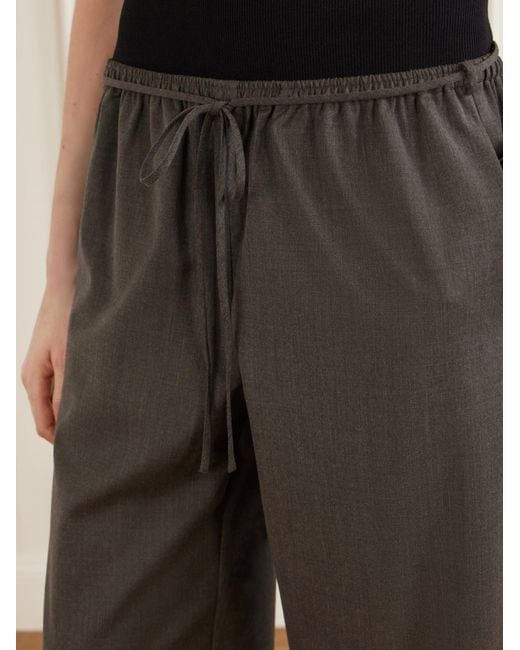 St. Agni Gray Everyday Wool Blend Wide-Leg Pants