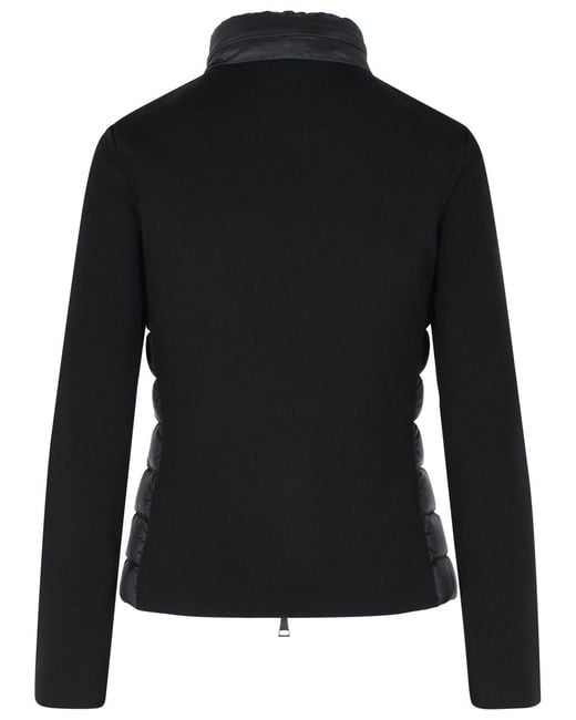 Moncler Black Quilted Zip-Up Cardigan