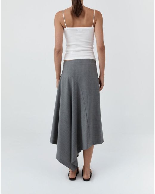 St. Agni Gray Curved Patchwork Midi Skirt