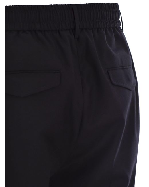 Peserico Blue Drawstring Virgin Wool Pants for men