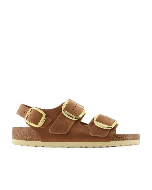 Birkenstock Brown Logo Flat Sandals