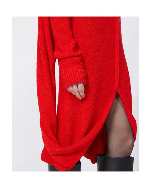 Sportmax Red Cut-Out Long-Sleeve Maxi Dress